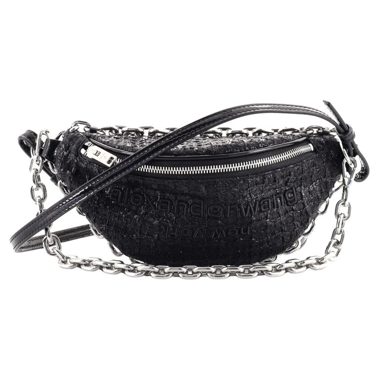 Alexander Wang Attica Waist Bag Tweed with Patent Small