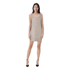 Alexander Wang Beige Minikleid mit Frontreißverschluss Größe L