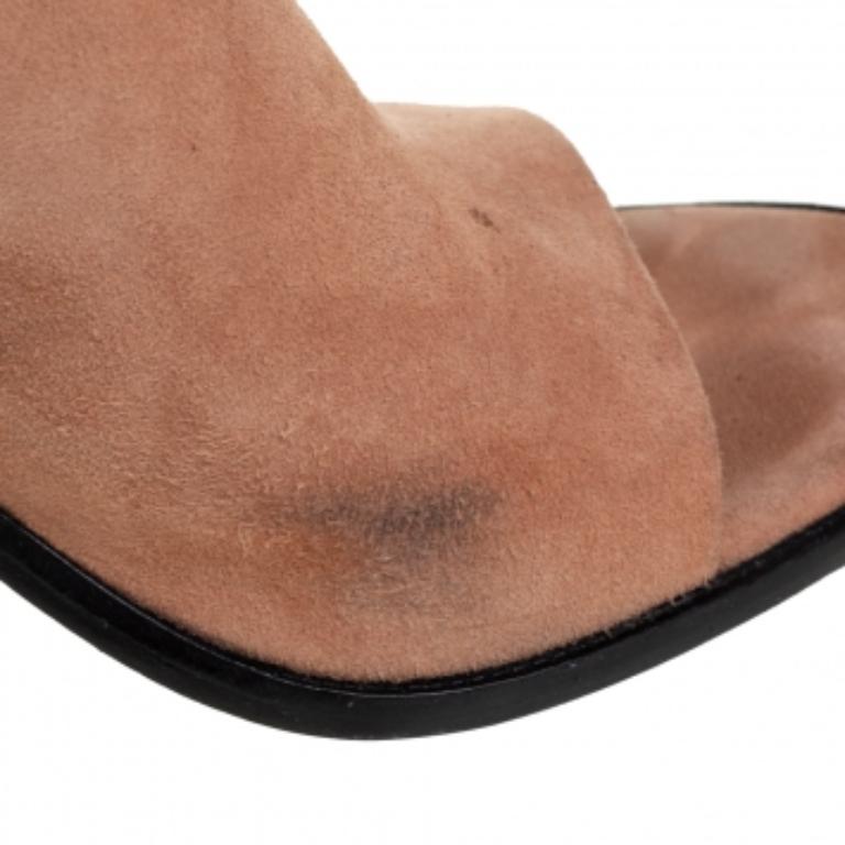 Alexander Wang Beige Suede Cole Slingback Sandals Size 40.5 In Good Condition For Sale In Dubai, Al Qouz 2