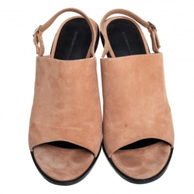 Alexander Wang Beige Suede Cole Slingback Sandals Size 40.5 For Sale 3