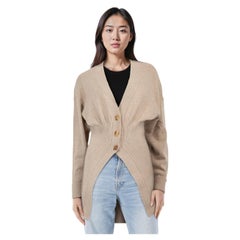 Alexander Wang - Cardigan lungo in lana beige con bottoni - taglia S