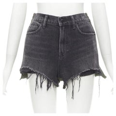 ALEXANDER WANG Bite Clash High Rise schwarze Denim-grüne Pullover mit Ausschnitt 24"