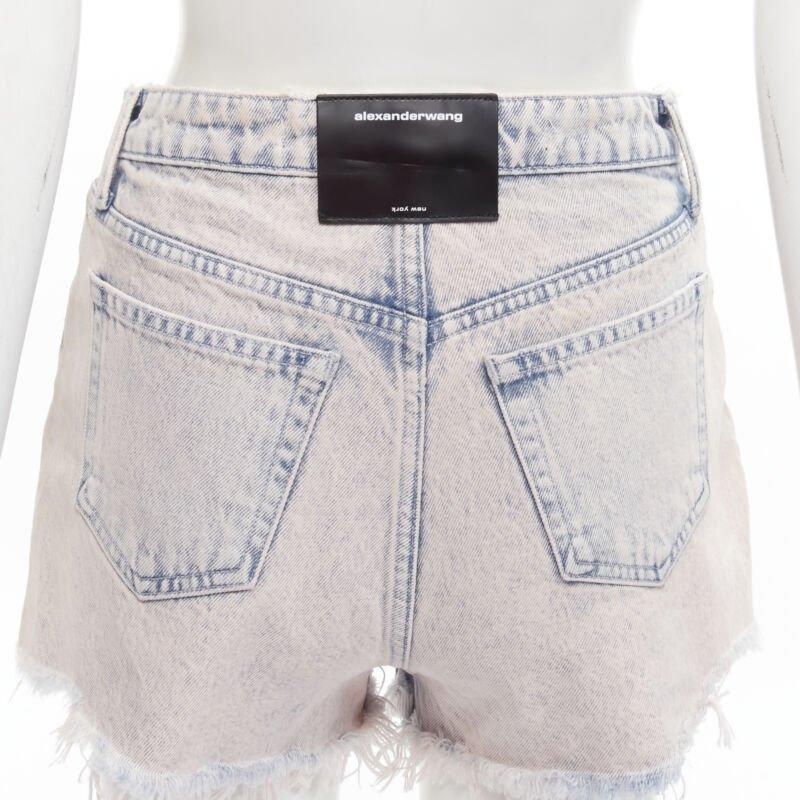 ALEXANDER WANG - Bite High Rise - Short taille haute en denim délavé à l'acide - orange 25
