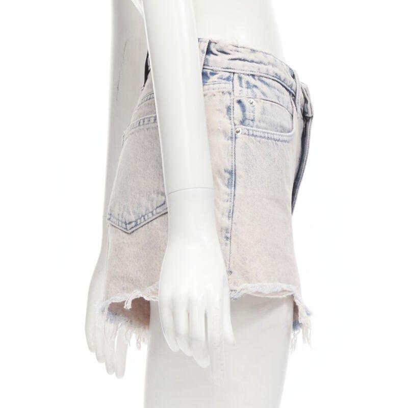 ALEXANDER WANG - Bite High Rise - Short taille haute en denim délavé à l'acide - orange 25