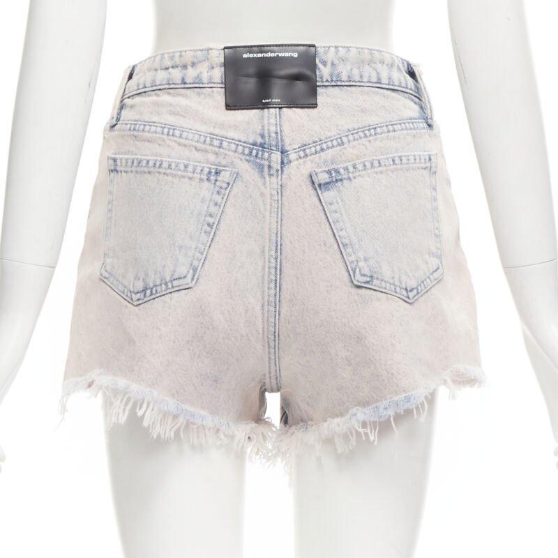 ALEXANDER WANG - Bite High Rise - Short taille haute en denim délavé à l'acide - orange 25