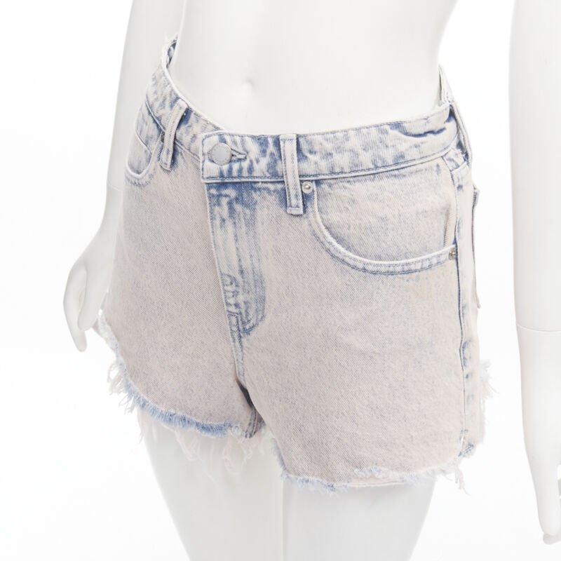 ALEXANDER WANG - Bite High Rise - Short taille haute en denim délavé à l'acide - orange 25