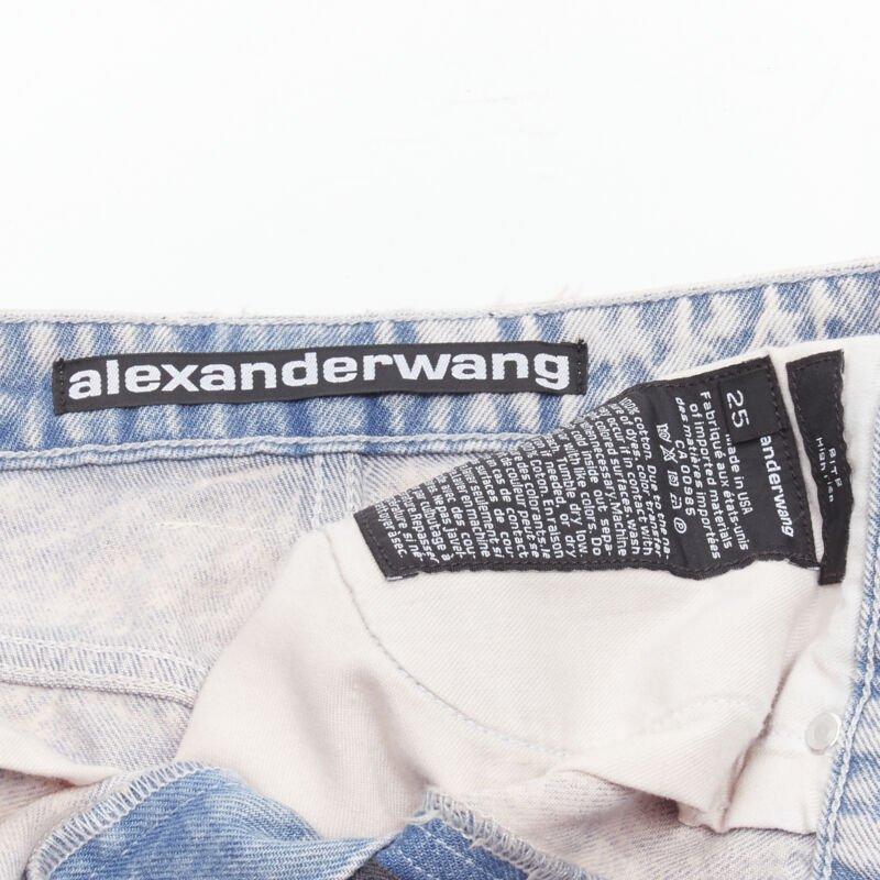 ALEXANDER WANG - Bite High Rise - Short taille haute en denim délavé à l'acide - orange 25