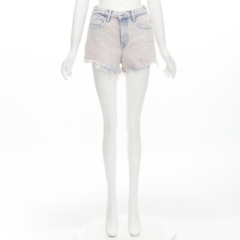 ALEXANDER WANG - Bite High Rise - Short taille haute en denim délavé à l'acide - orange 25