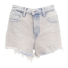 ALEXANDER WANG Bite High Rise orange acid washed denim high waisted shorts 25"