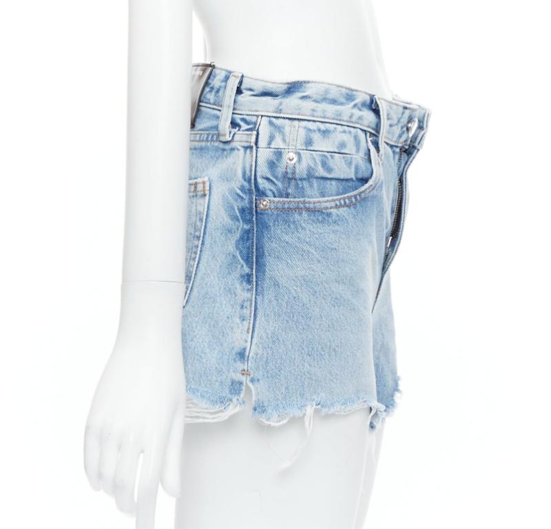 ALEXANDER WANG Bite Zip blue washed denim hot pants shorts 25