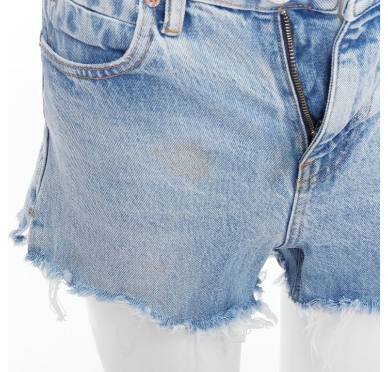 ALEXANDER WANG Bite Zip blue washed denim hot pants shorts 25