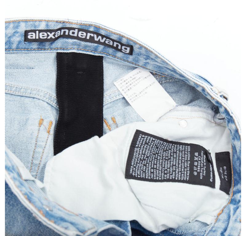 ALEXANDER WANG Bite Zip blue washed denim hot pants shorts 25