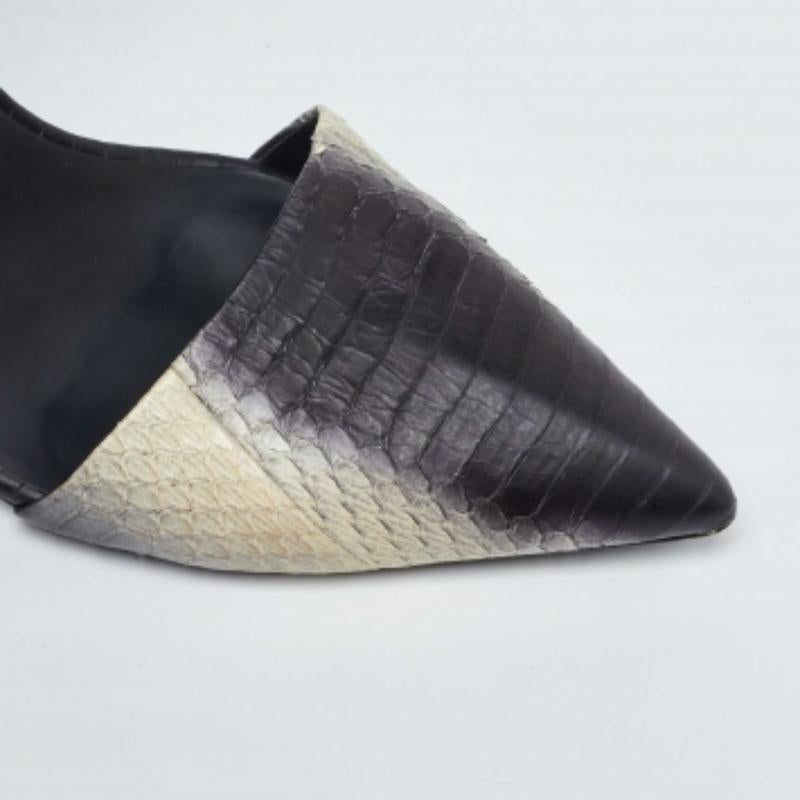 Alexander Wang Schwarz/Beige Python Leder Knöchelriemen Pumps Größe 40.5 im Angebot 2