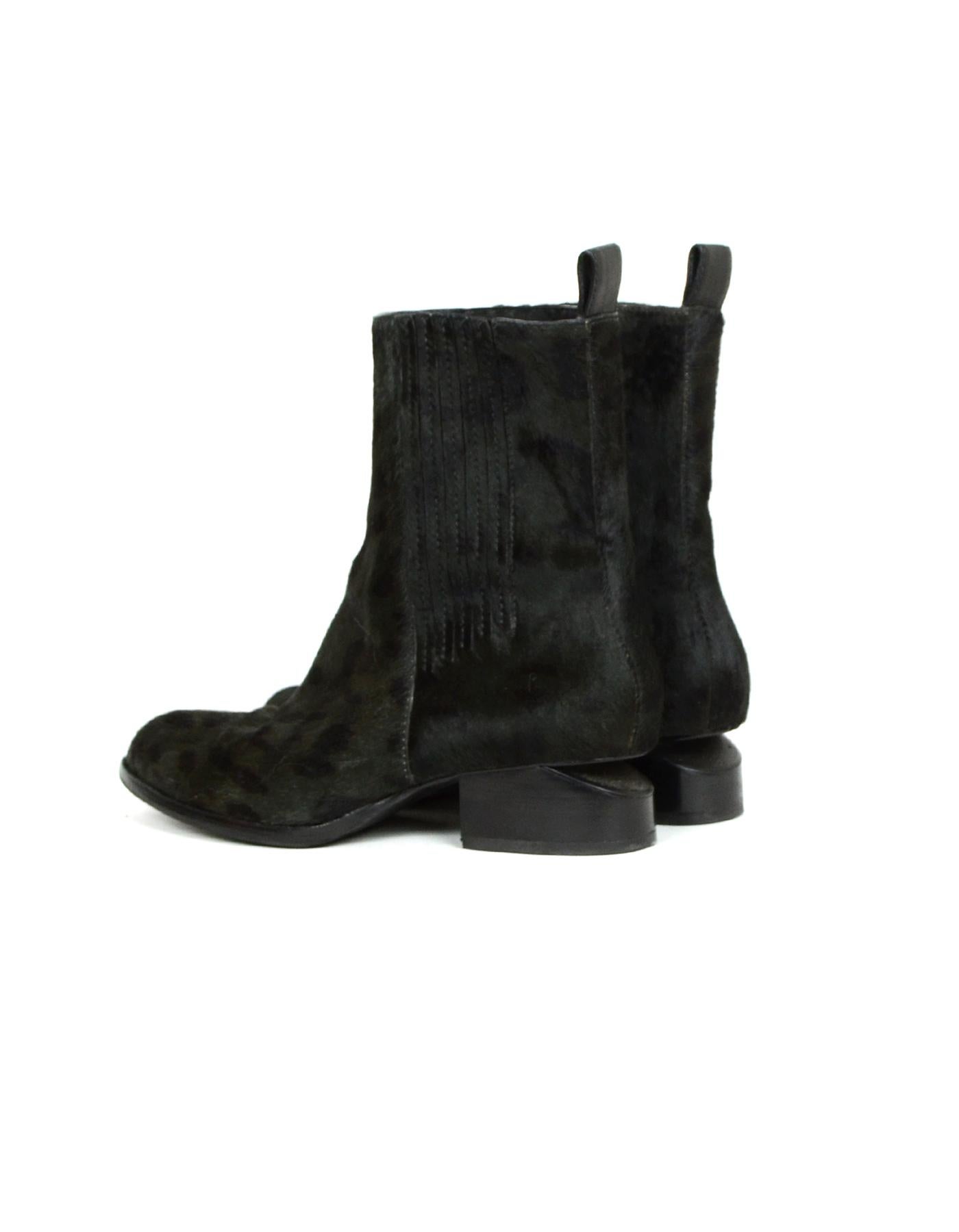 Alexander Wang Black Calf Hair Anouck Shortboots sz 41 In Excellent Condition In New York, NY