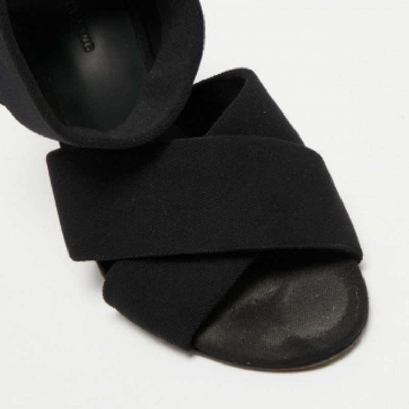 Alexander Wang Black Canvas Ankle Wrap Sandals Size 36 For Sale 2