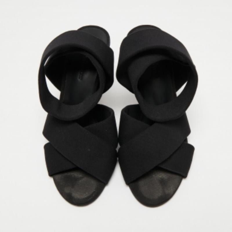Alexander Wang Black Canvas Ankle Wrap Sandals Size 36 For Sale 4
