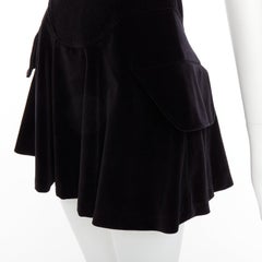 Alexander Wang - Robe de soirée évasée en velours de coton noir avec corset US0 XS