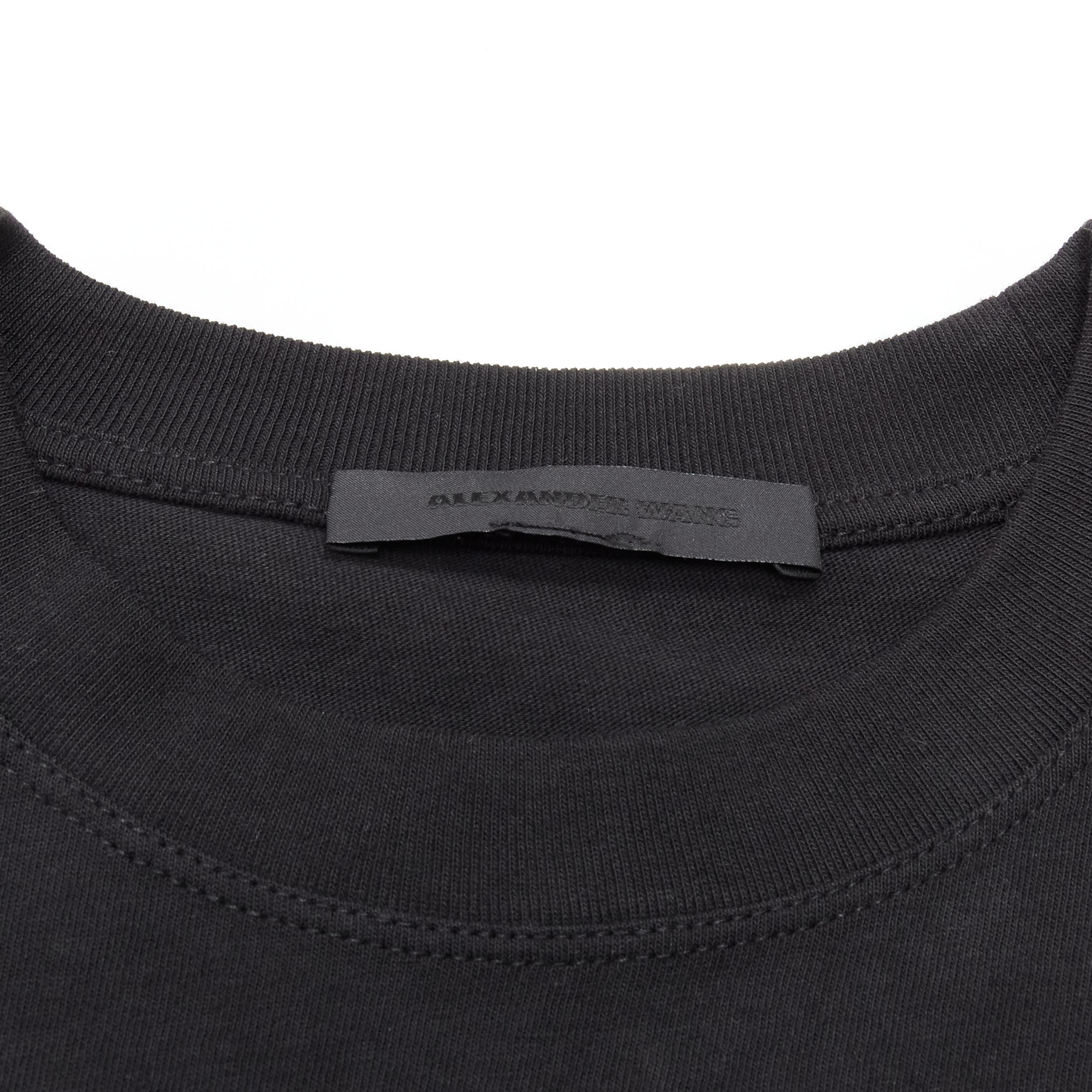ALEXANDER WANG Black Credit Card silver letter embellished cotton tshirt S For Sale 2