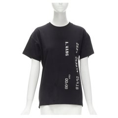 ALEXANDER WANG - T-shirt en coton noir orné de lettres argentées en forme de carte bancaire S