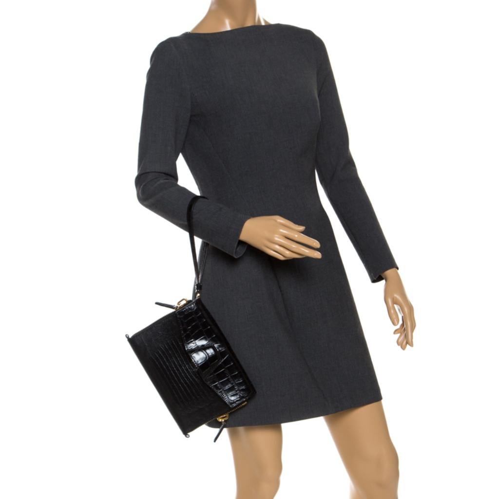 alexander wang croc effect leather shoulder bag