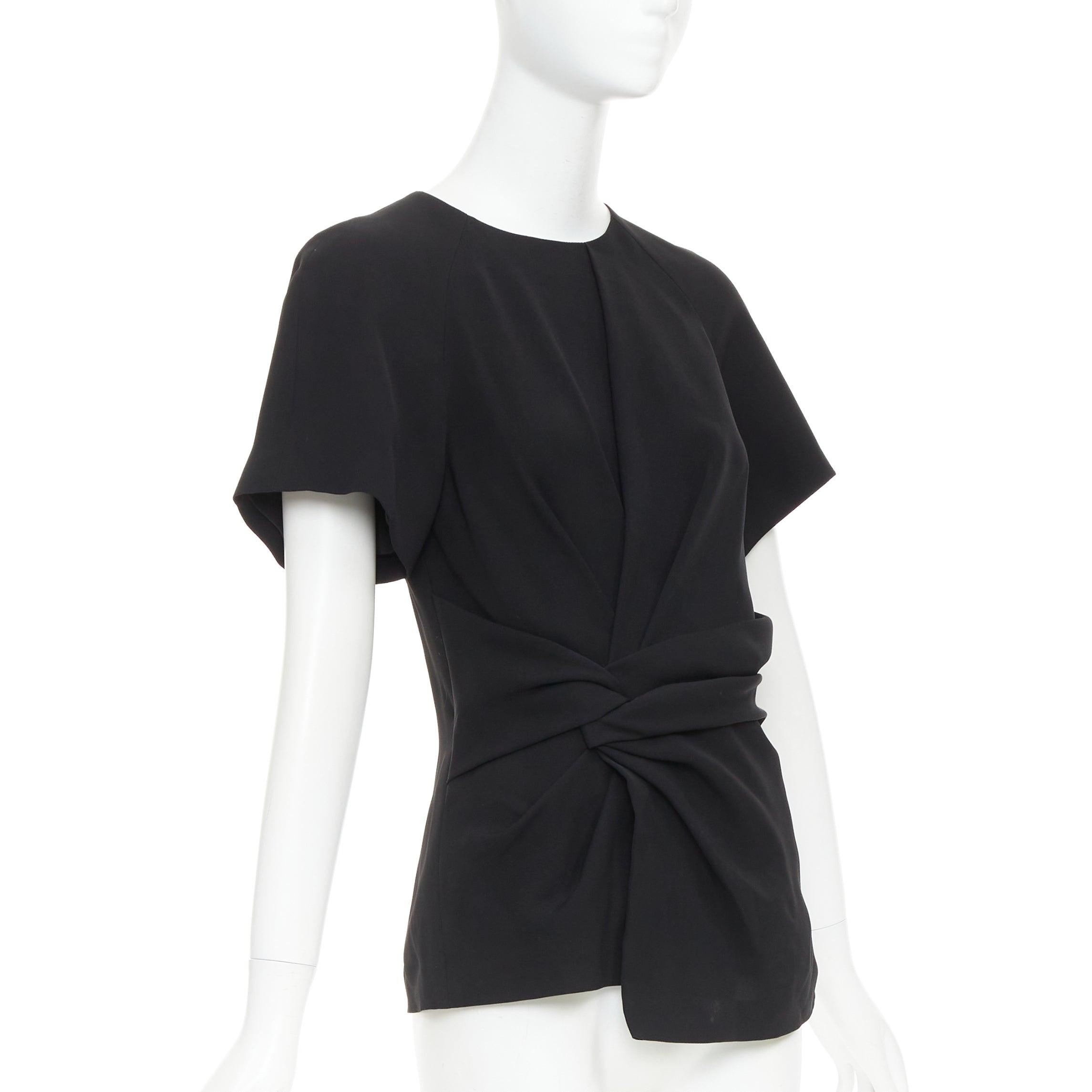 ALEXANDER WANG Schwarzes drapiertes Raglan-Top mit Rundhalsausschnitt US2 S im Zustand „Hervorragend“ im Angebot in Hong Kong, NT