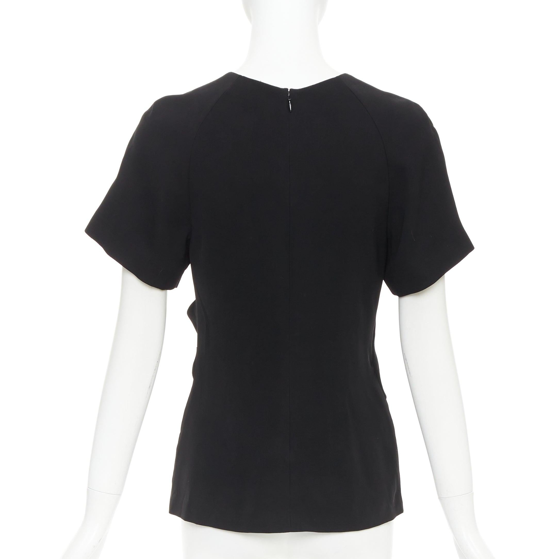 ALEXANDER WANG Schwarzes drapiertes Raglan-Top mit Rundhalsausschnitt US2 S im Angebot 1
