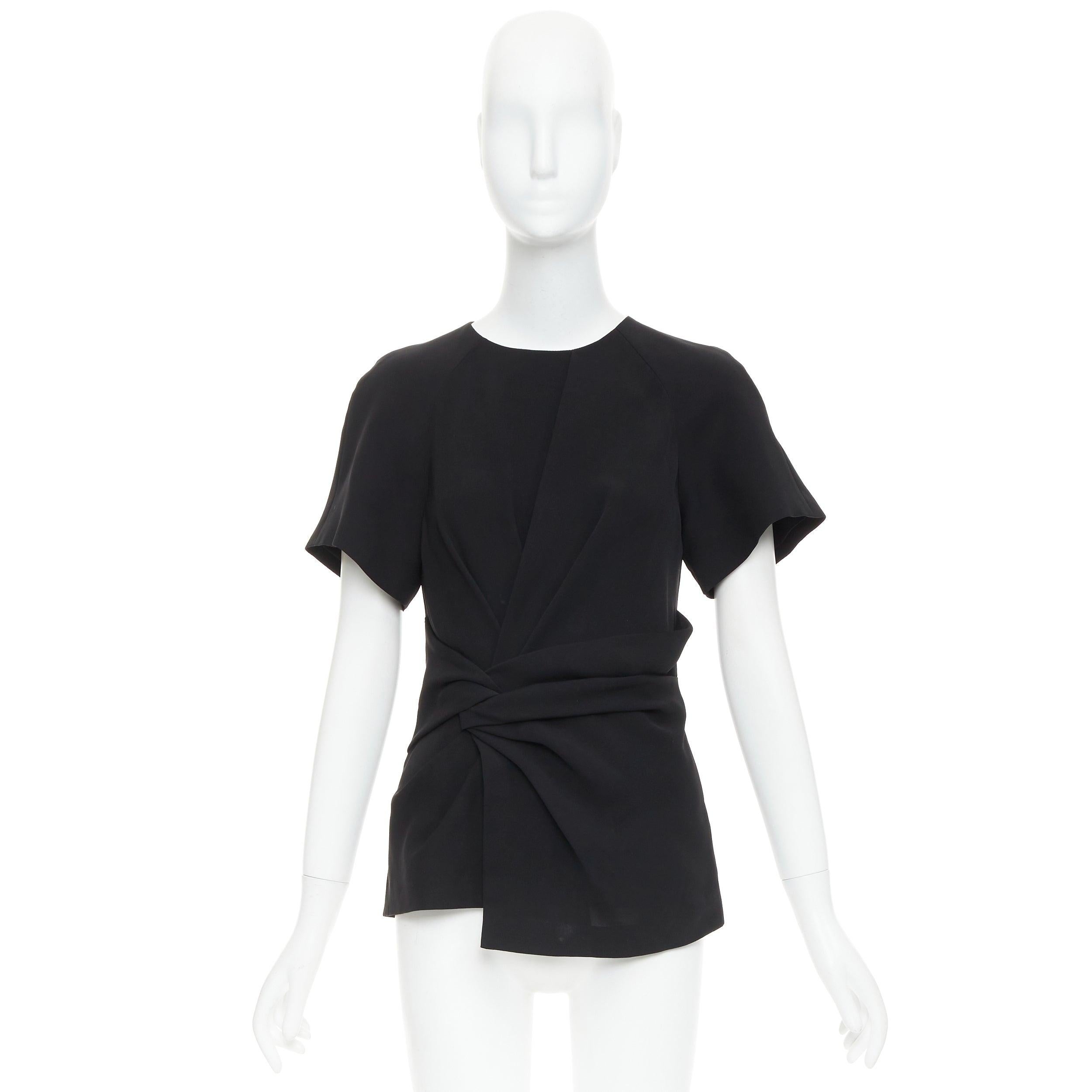 ALEXANDER WANG Schwarzes drapiertes Raglan-Top mit Rundhalsausschnitt US2 S im Angebot 5