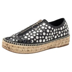 Espadrilles à plateforme en cuir noir avec ornements Alexander Wang Taille 38