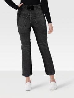 Alexander Wang Black Faded Denim Straight Jeans Size XS