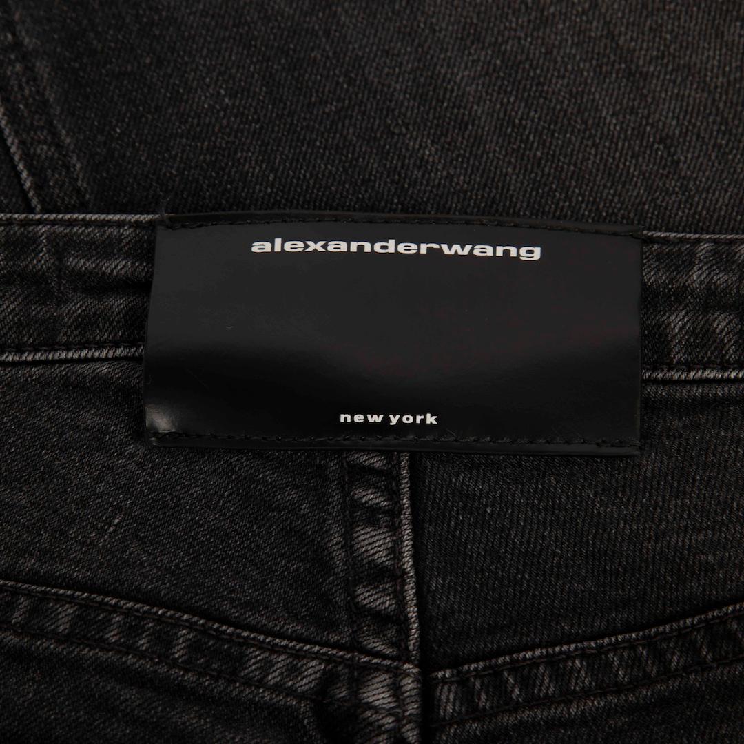 Alexander Wang Vaqueros rectos negros desteñidos Talla XS Negro en venta