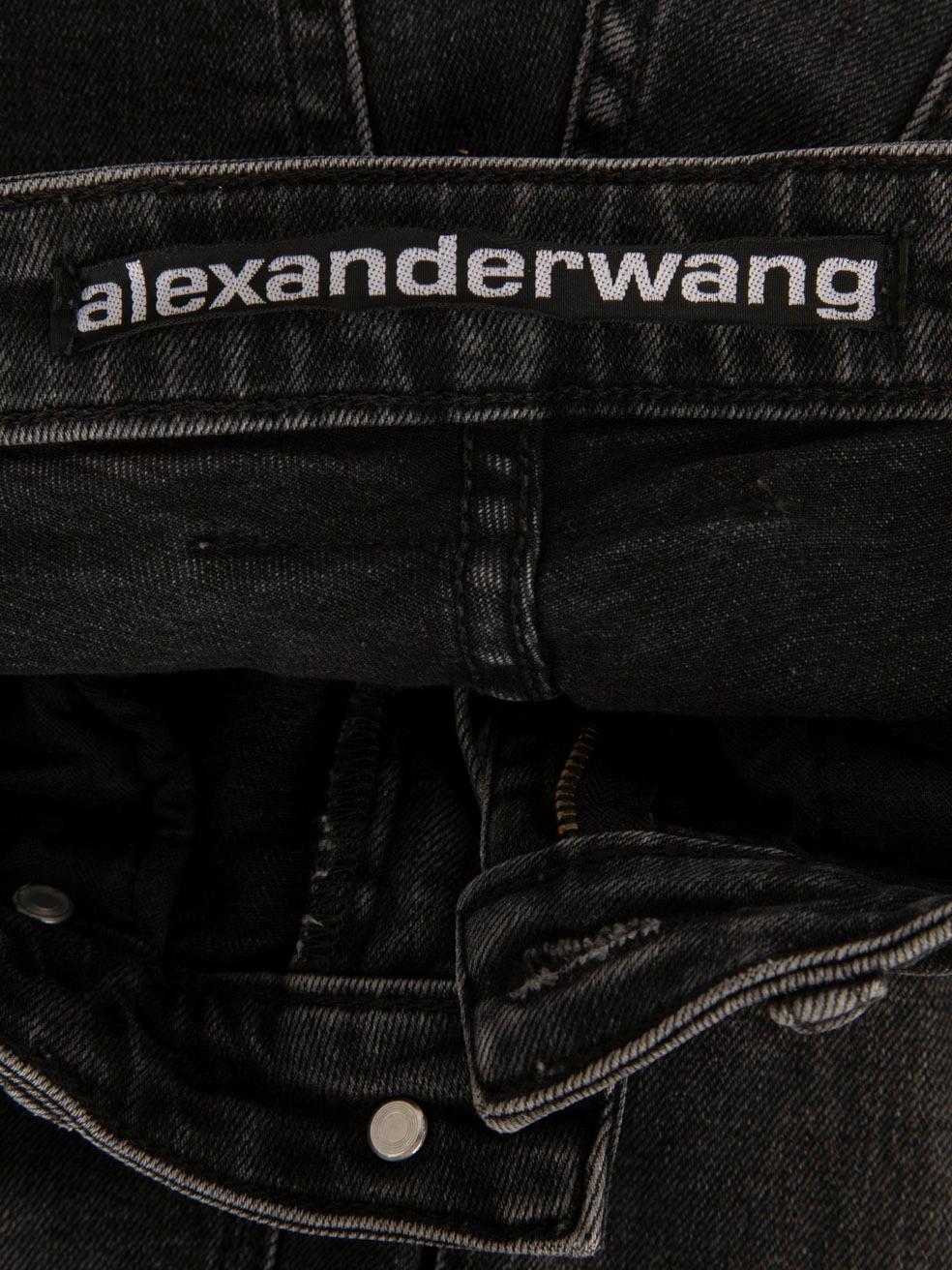 Alexander Wang Vaqueros rectos negros desteñidos Talla XS en venta 1