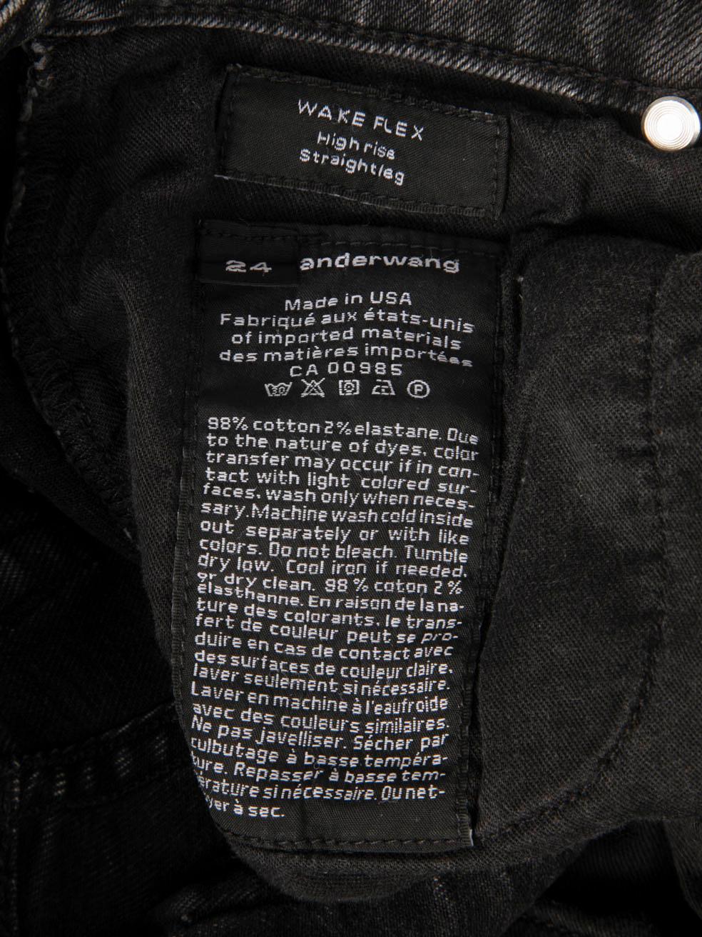 Alexander Wang Vaqueros rectos negros desteñidos Talla XS en venta 2