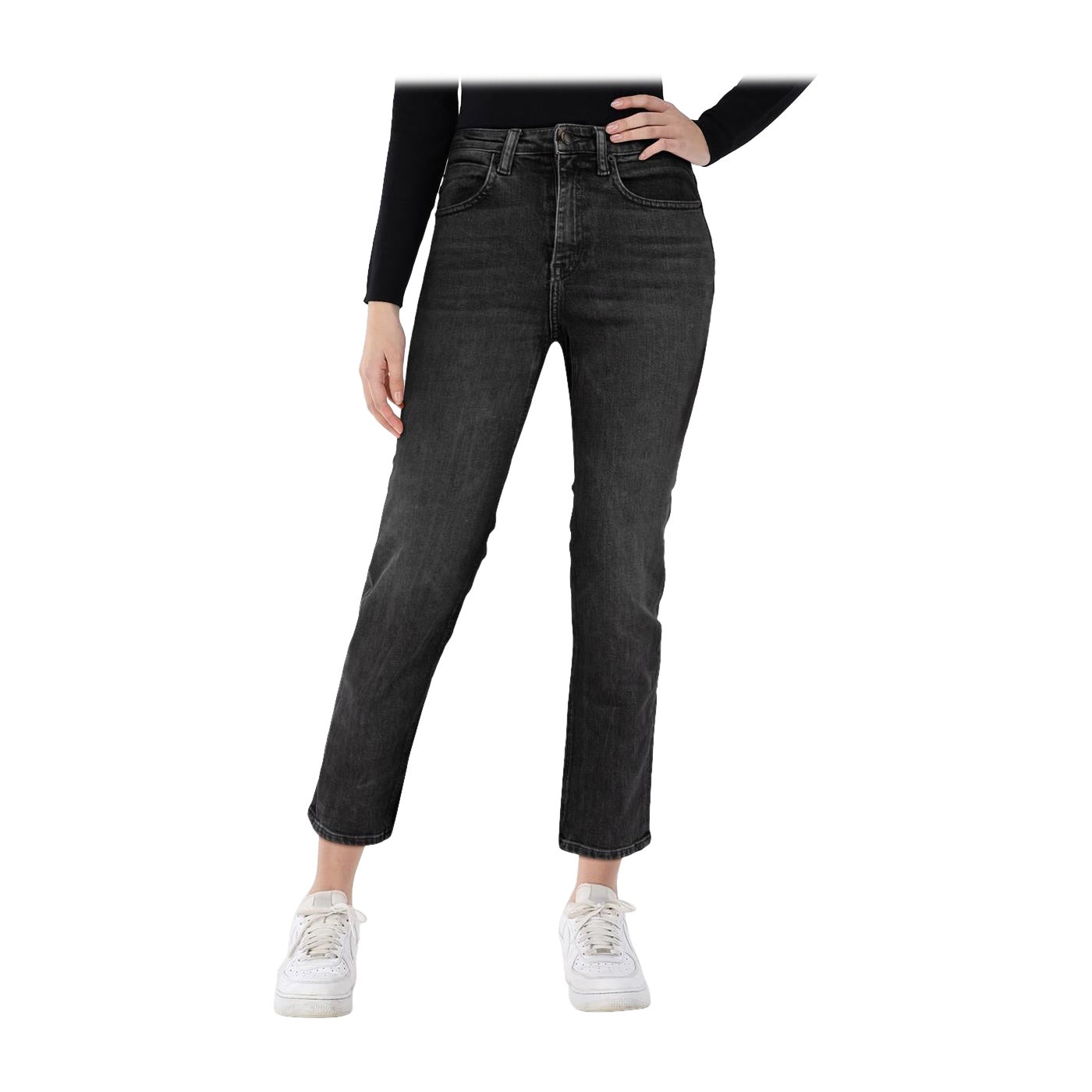 Alexander Wang - Jeans dritti in denim sbiadito nero taglia XS