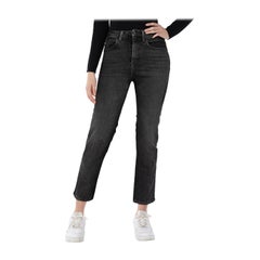 Alexander Wang Vaqueros rectos negros desteñidos Talla XS