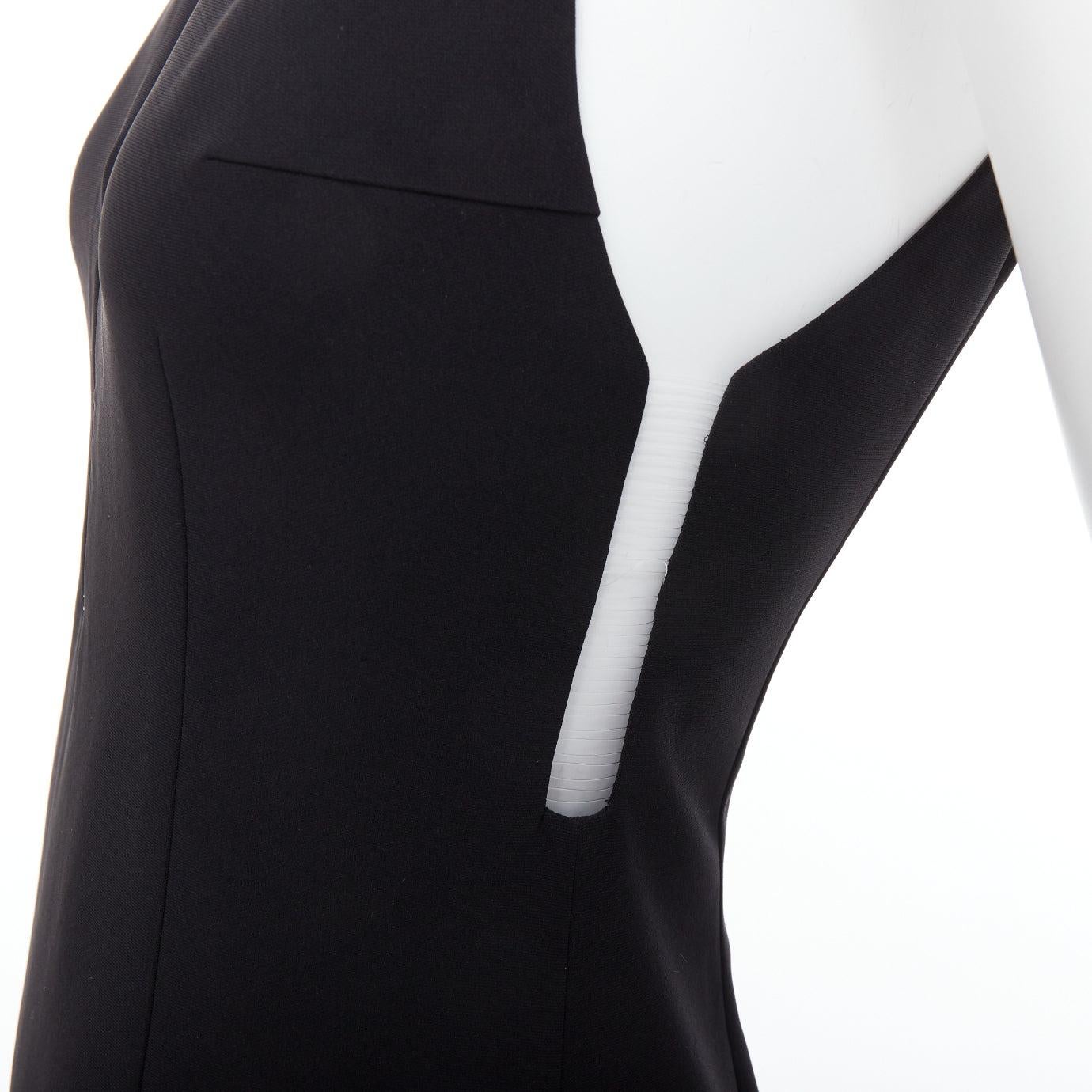 ALEXANDER WANG black fish wire plunge neck mini dress US2 S
Reference: ECLO/A00002
Brand: Alexander Wang
Designer: Alexander Wang
Material: Triacetate, Blend
Color: Black, Clear
Pattern: Solid
Closure: Zip
Lining: Black Fabric
Extra Details: Back