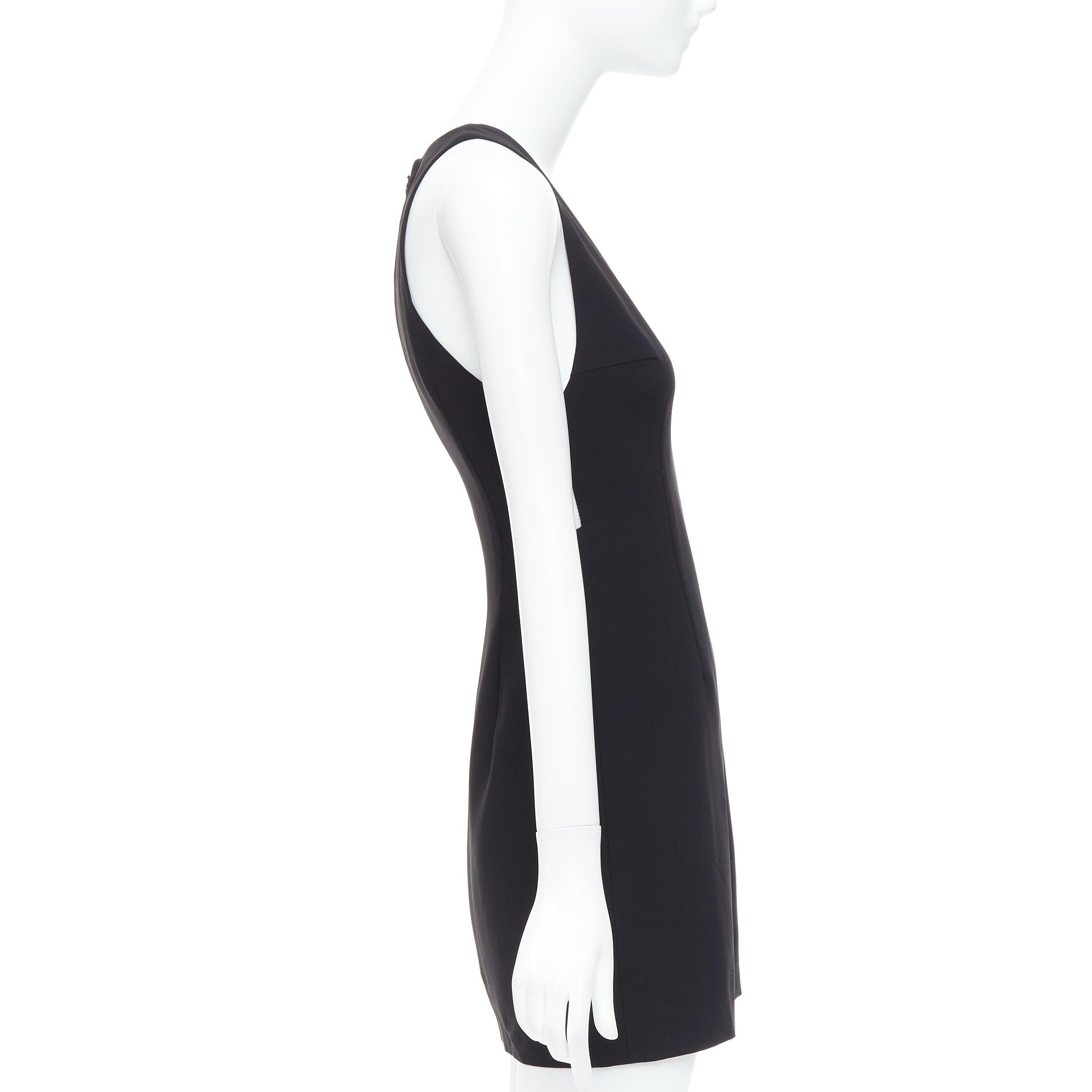 ALEXANDER WANG black fish wire plunge neck mini dress US2 S In Good Condition For Sale In Hong Kong, NT