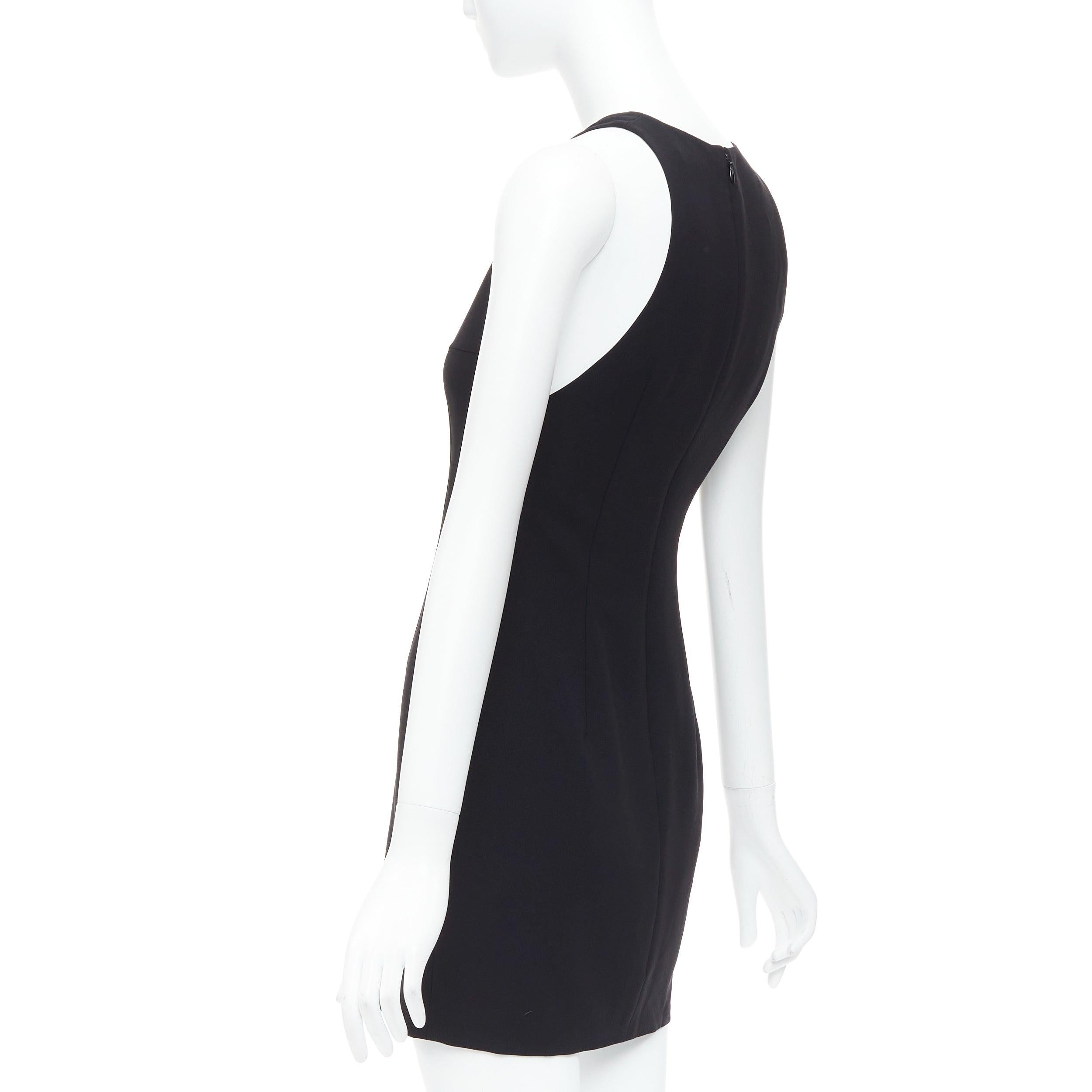 ALEXANDER WANG black fish wire plunge neck mini dress US2 S For Sale 1