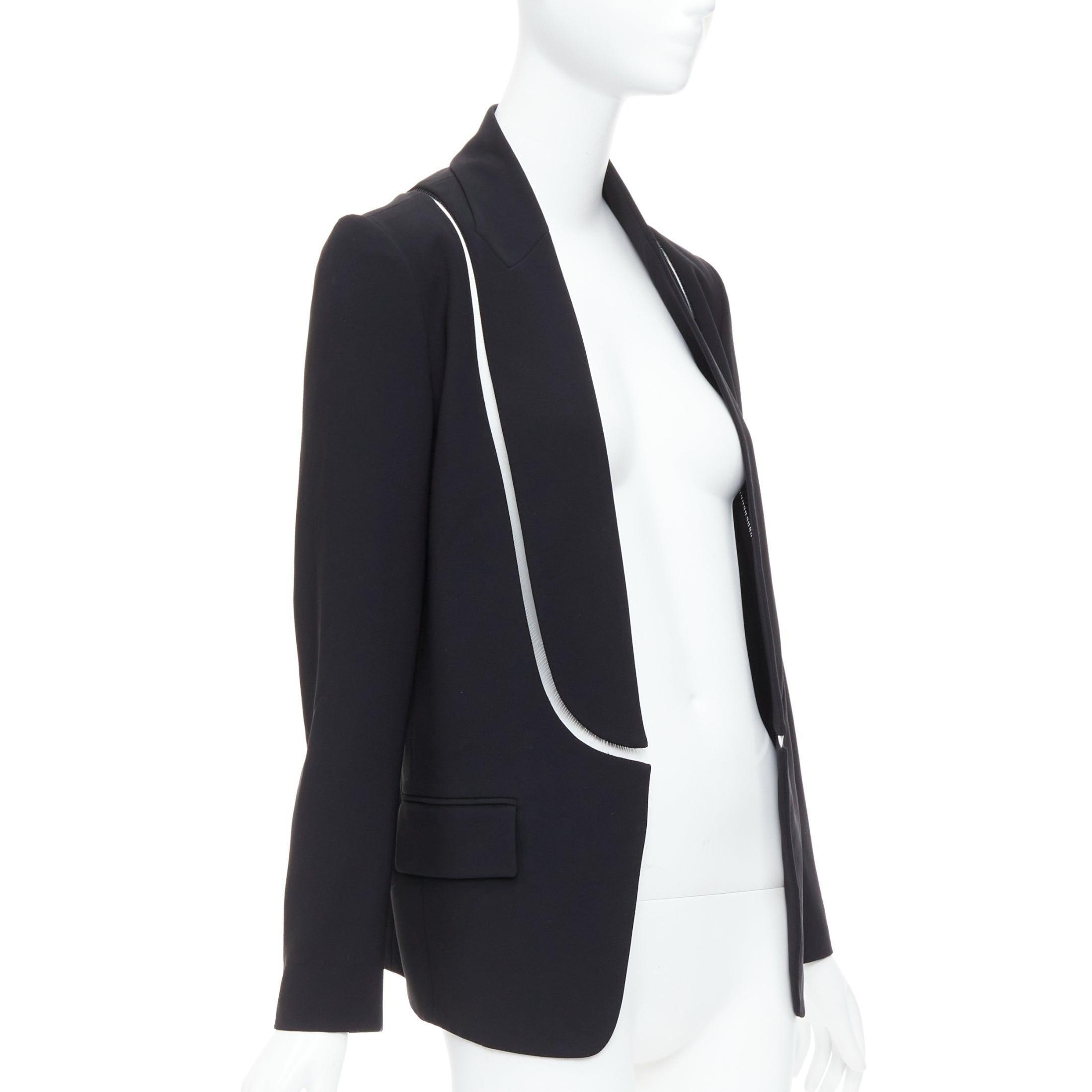 Black ALEXANDER WANG black fish wise tcut out long blazer jacket US0 XS For Sale