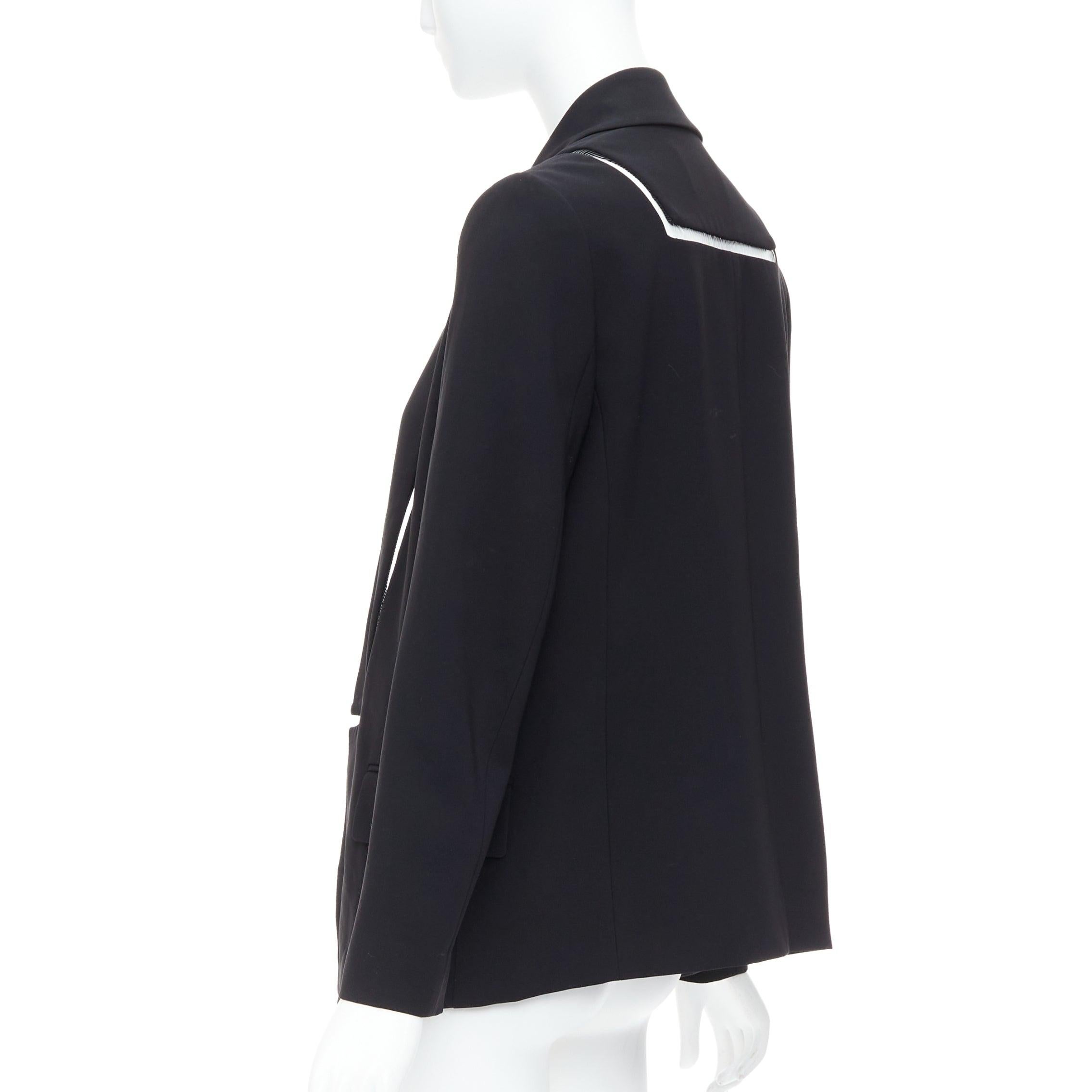 ALEXANDER WANG black fish wise tcut out long blazer jacket US0 XS For Sale 1