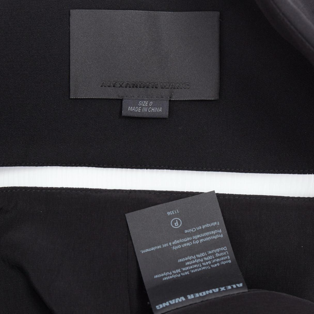 ALEXANDER WANG black fish wise tcut out long blazer jacket US0 XS For Sale 3