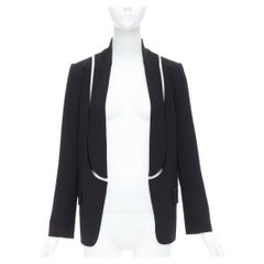 Alexander Wang, giacca blazer lunga con taglio a pesce nero US0 XS