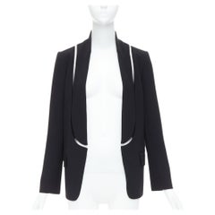 ALEXANDER WANG chaqueta blazer larga con corte de pez negro US0 XS