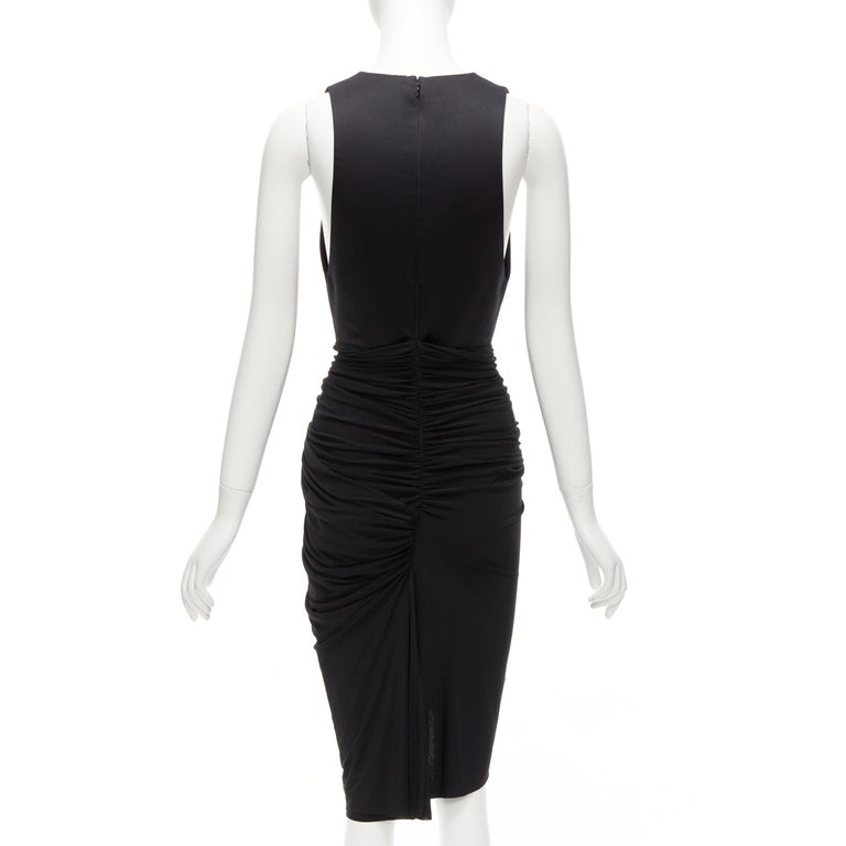 ALEXANDER WANG black front drape vneck silk lined knee codycon dress US4 S at 1stDibs ALEXANDER WANG black front drape vneck silk lined knee codycon dress US4 S at 1stDibs