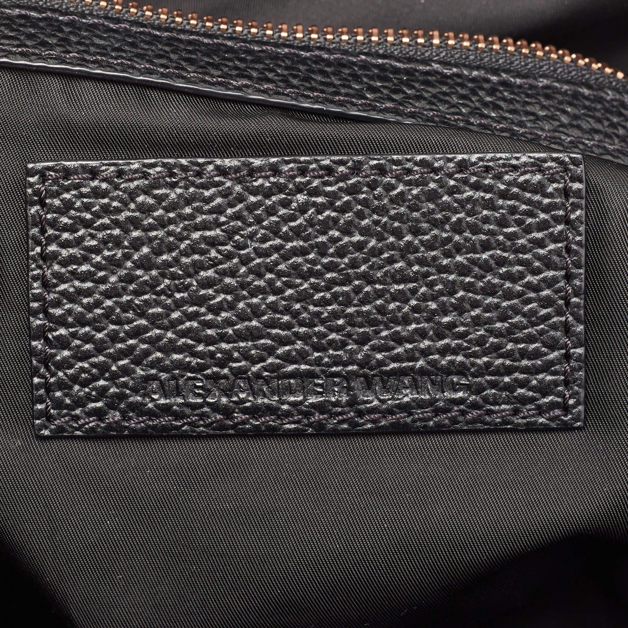 Alexander Wang Black Grain Leather Emile Satchel For Sale 8