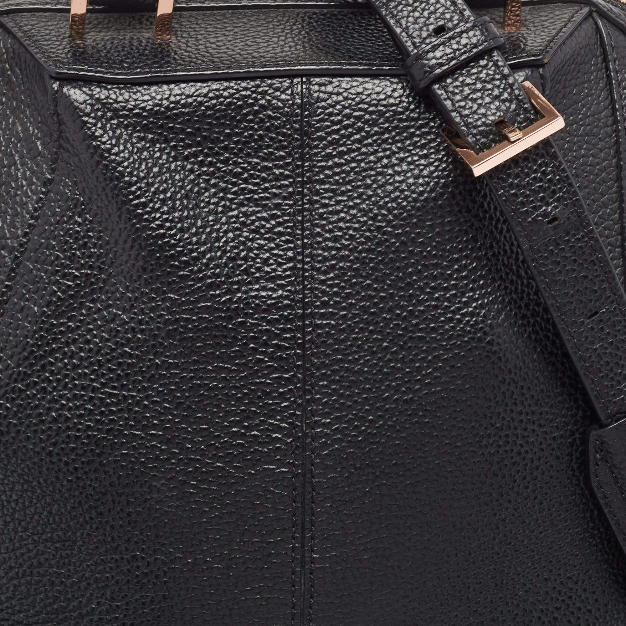 Alexander Wang Black Grain Leather Emile Satchel For Sale 10