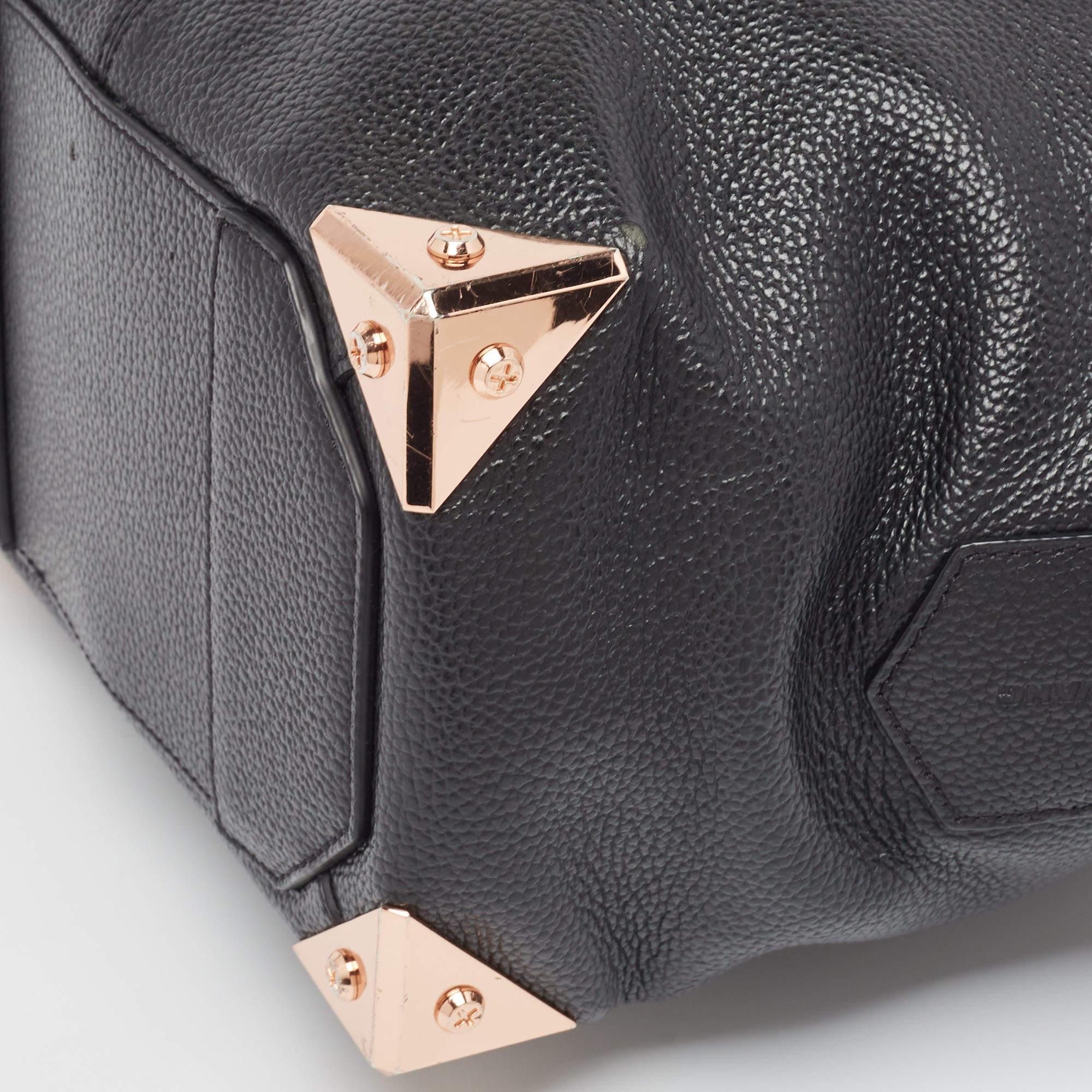 Alexander Wang Black Grain Leather Emile Satchel For Sale 12