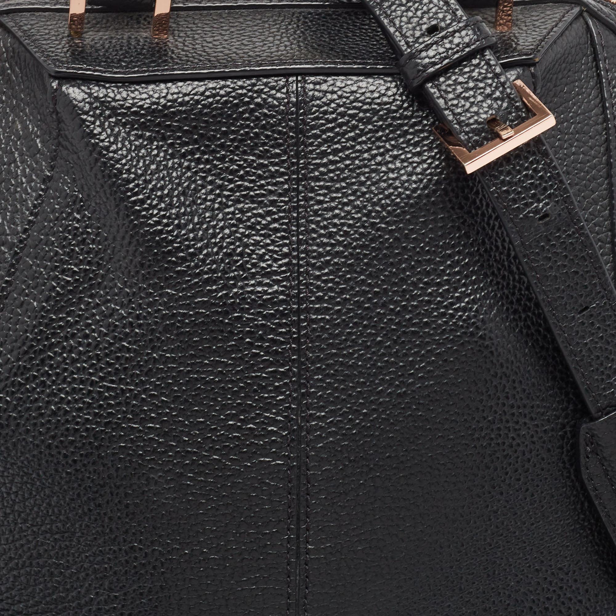 Women's Alexander Wang Black Grain Leather Emile Satchel For Sale