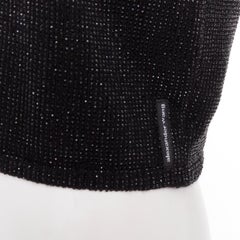 ALEXANDER WANG schwarzer Hotfix Kristall Kaschmir Pullover IT36 XXS