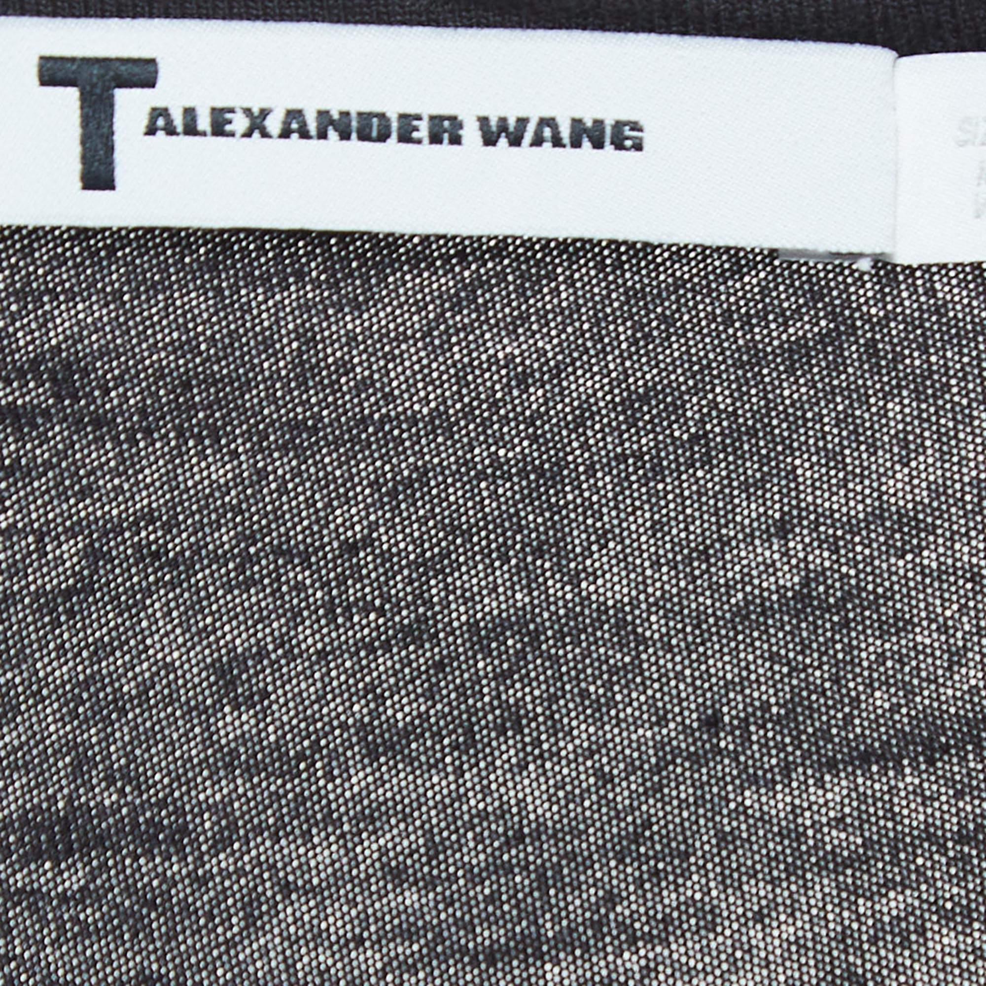 Women's Alexander Wang Black Knit Pocket Detail Tank Top L For Sale