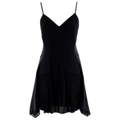 Alexander Wang Black Lace Trim Mini Dress with Pleated Skirt - Size US 4